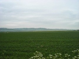 Lympne Hill looms after the flatlands...